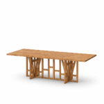 Moderner Fachwerk-Tisch aus nachhaltigem Holz von Vitamin Design mit minimalistischem Gestell.