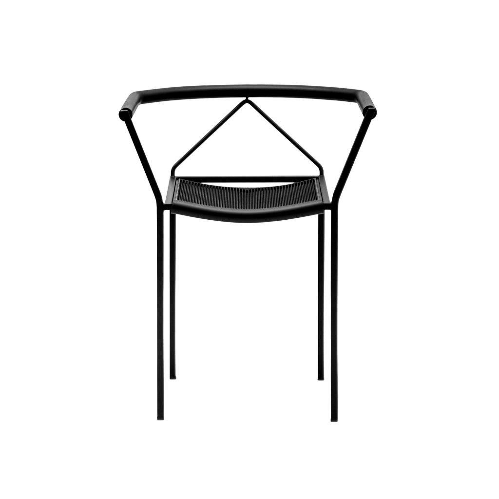 Moderner Zeus Poltroncina 6 Design-Stuhl mit minimalistischer Metallkonstruktion.