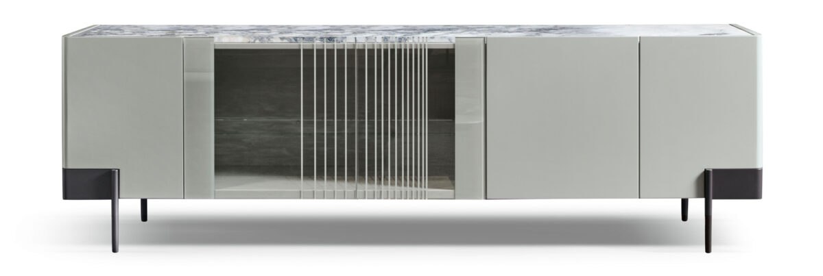 Elegante Valley Kommode von Cantori mit geschwungener Front und goldenen Akzenten.