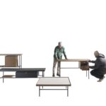 Treku Kutxa Schreibtisch-Kommode 150x100 cm mit Schubladen in modernem Design