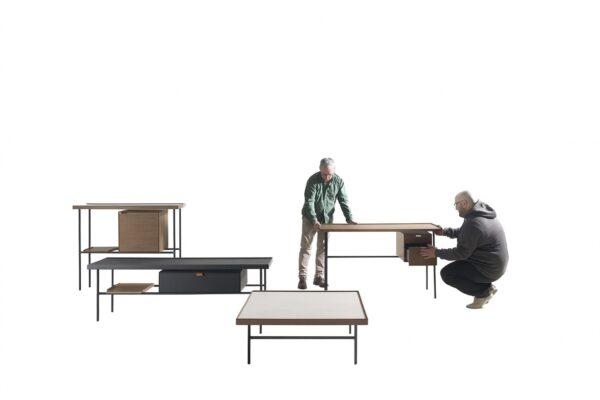 Treku Kutxa Schreibtisch-Kommode 150x100 cm mit Schubladen in modernem Design