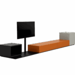 Modernes Kristalia TVU TV-Sideboard für stilvolle Medienaufbewahrung im Wohnzimmer.