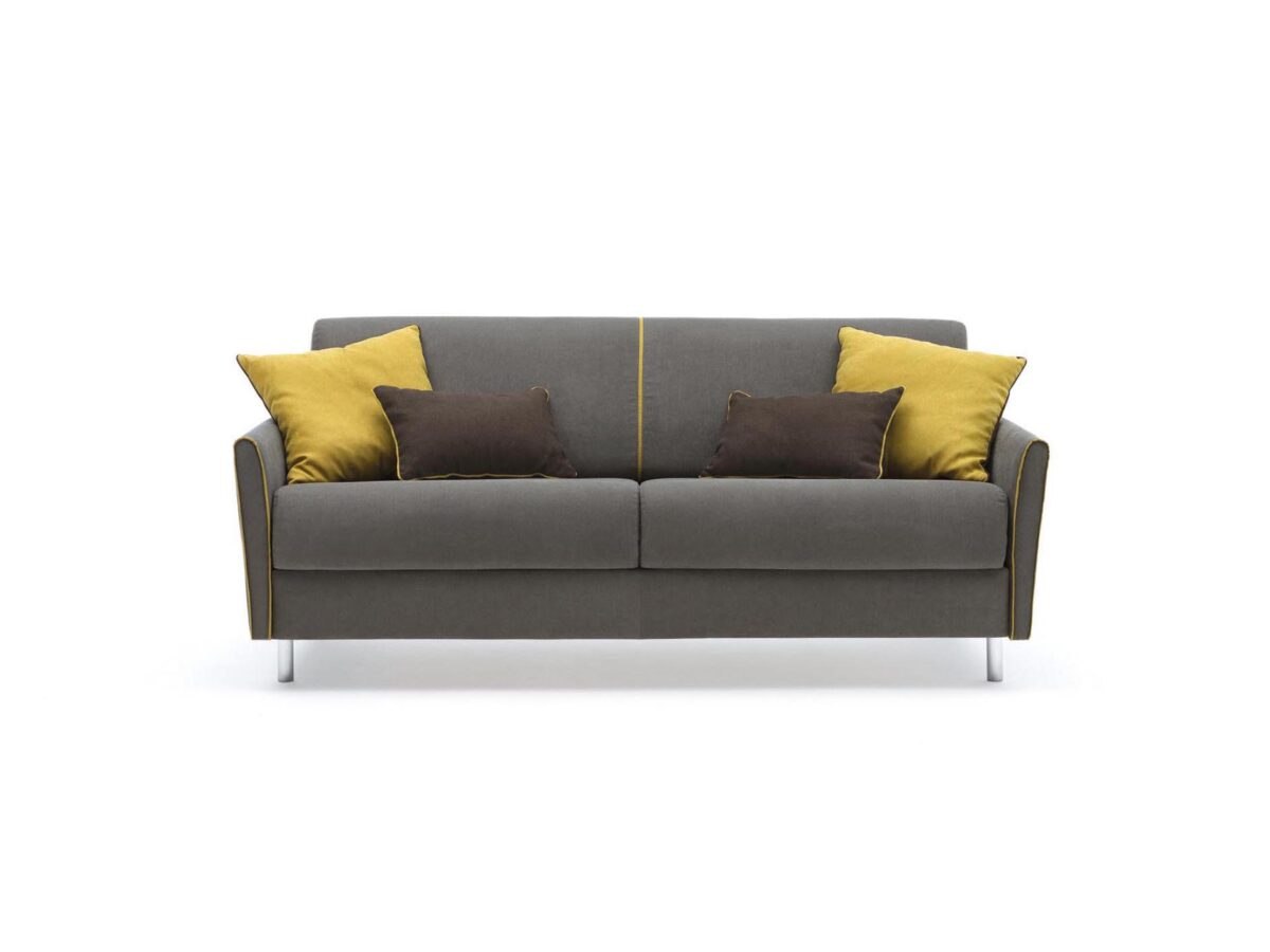 Modernes LeComfort Schlafsofa Tahiti in grau - komfortables 3-Sitzer Sofa mit Schlaffunktion