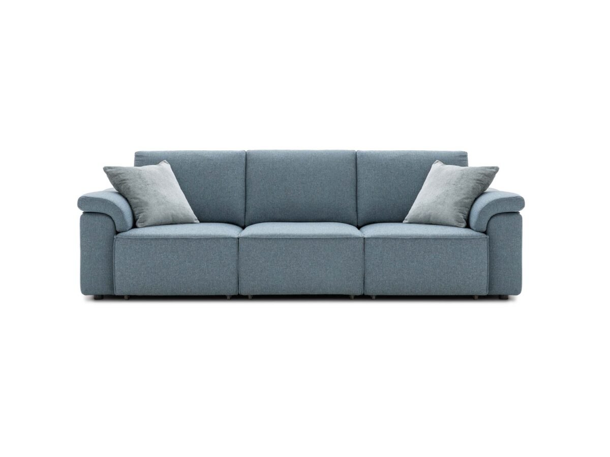 Modernes Lecomfort Soho Sofa in grauem Stoff für stilvolles Wohnambiente.