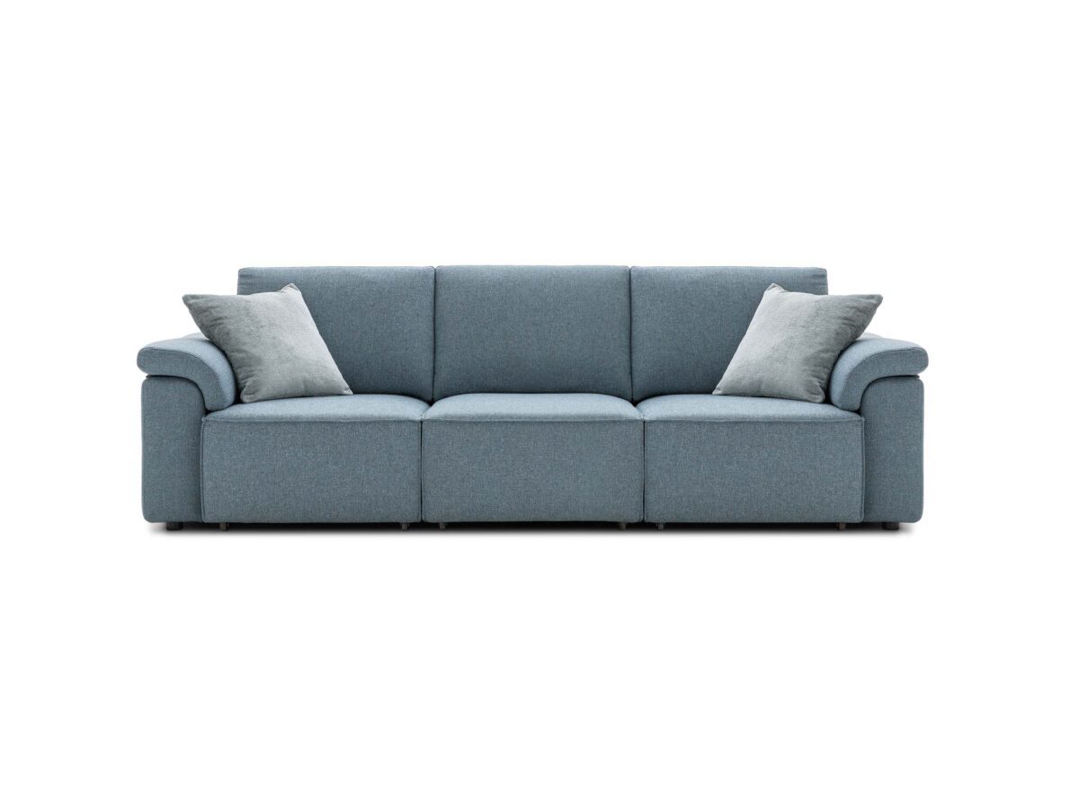 Modernes Lecomfort Soho Sofa in grauem Stoff für stilvolles Wohnzimmer-Design.