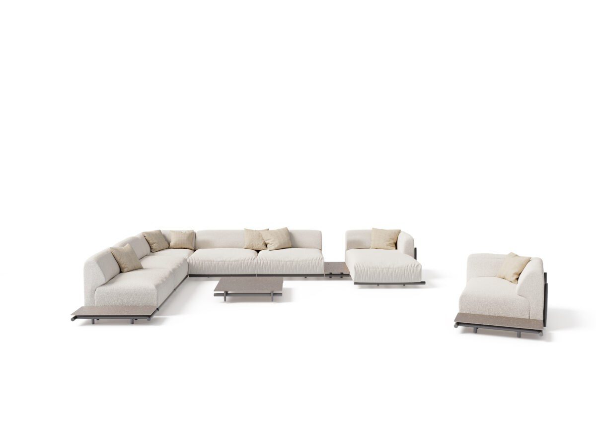 Elegantes Unopiù Davos Outdoor-Sofa in modernem Design für Terrasse und Garten.