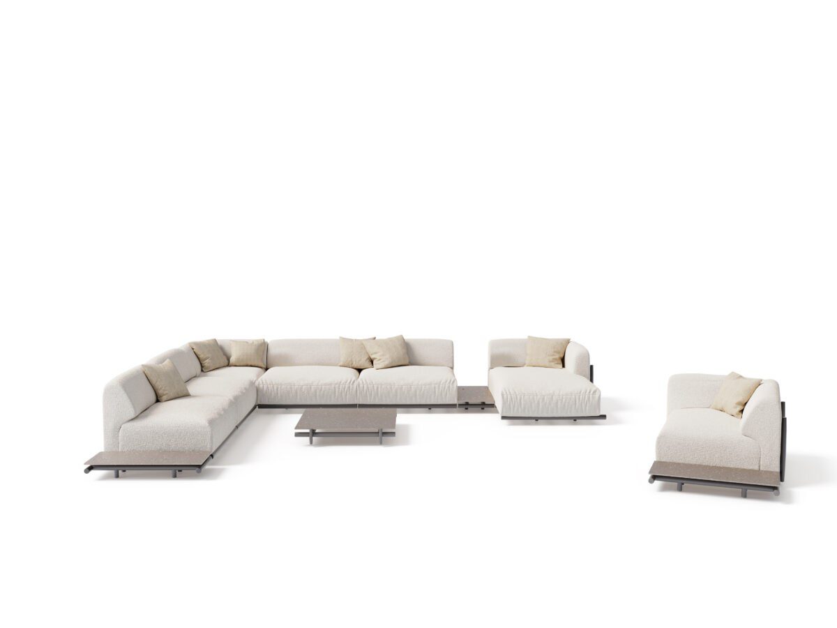 Elegantes Unopiù Davos Outdoor-Sofa in modernem Design für Terrasse und Garten.