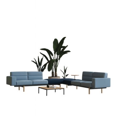 Andreu World Axial Modulsofa - flexibles Design für moderne Büro- und Loungebereiche.