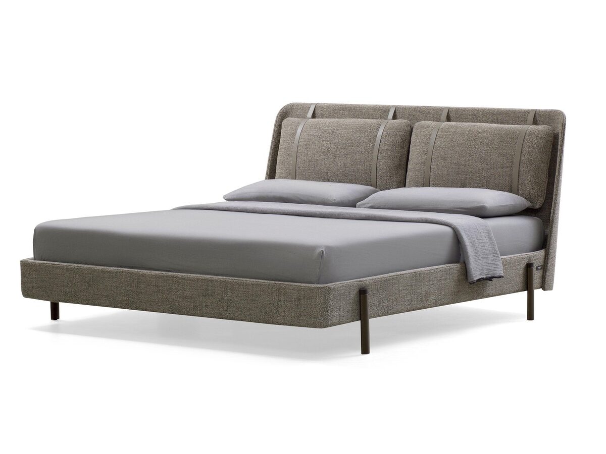 Modernes Bodema Polsterbett Nara mit komfortablem Kopfteil in stilvollem Schlafzimmer.