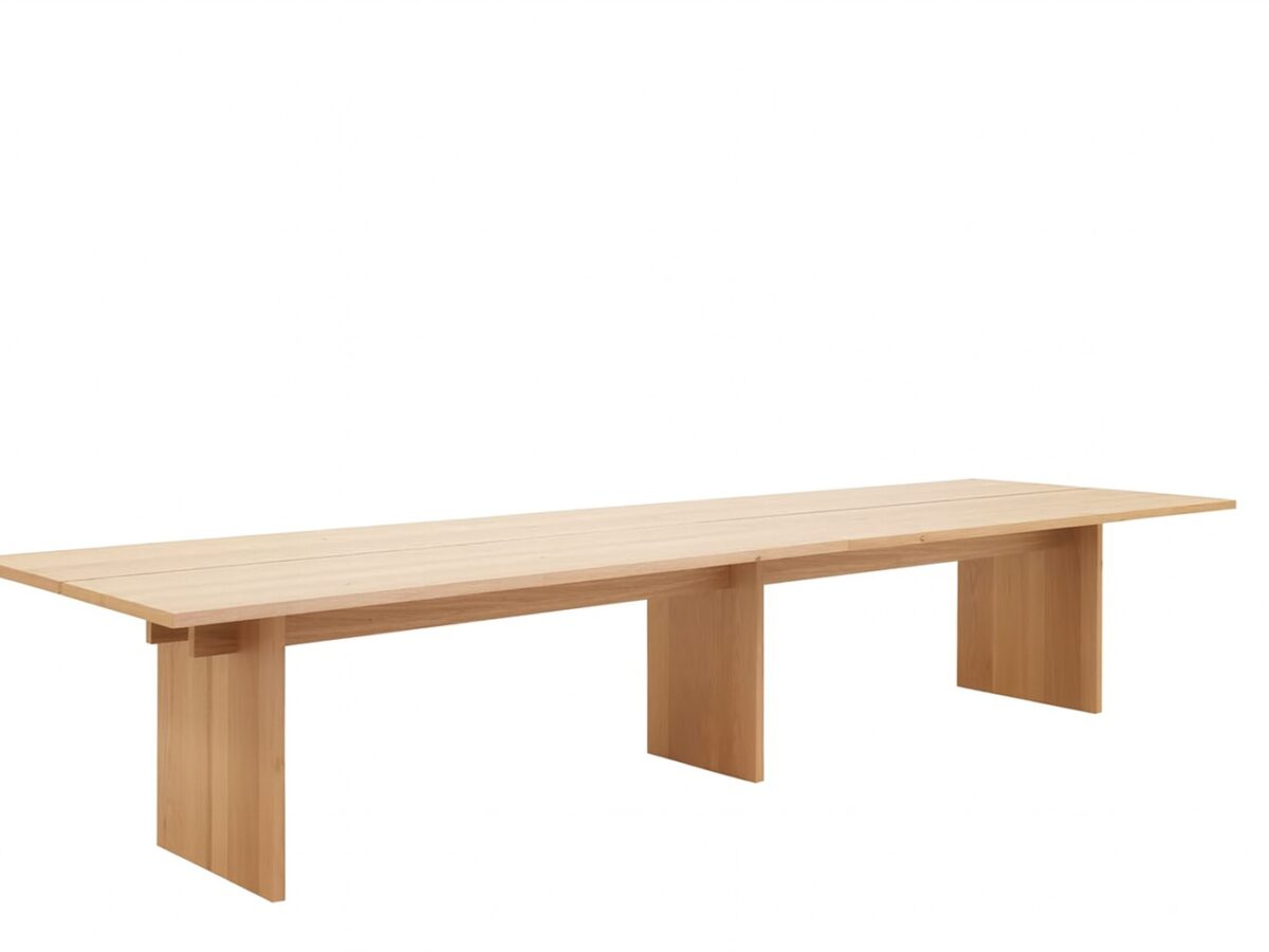 Moderner Treku Leiho Esstisch aus hellem Holz, 150x100 cm groß