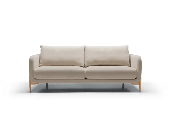 Modernes Jenny Sofa von Sits in elegantem Grau mit hohen Beinen und zeitlosem Design.