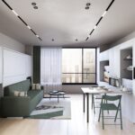 Elegantes Schrankbett mit integrierter Schrankwand - ideale Raumlösung für kleine Wohnungen und Zimmer.